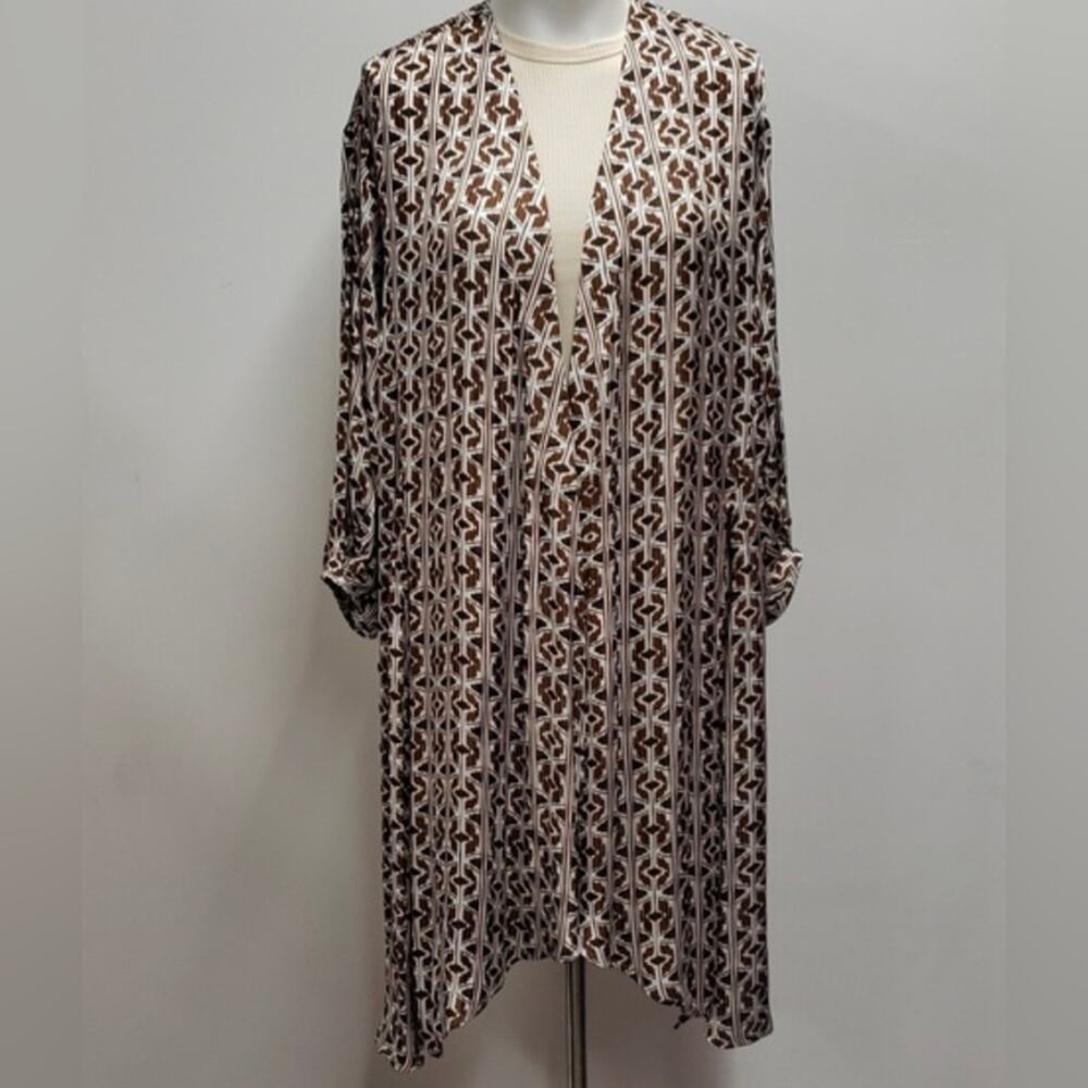 Chico's Longline Geometric Kimono Women's Size Small/Medium Travel Effortless
